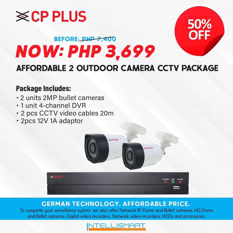 2 Outdoor Camera CCTV Package