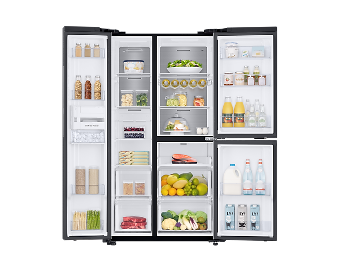 Samsung 24.3 Cu. Ft. 3-Door Side By Side Gentle Black Matte Refrigerator RS63R5591B4/TC